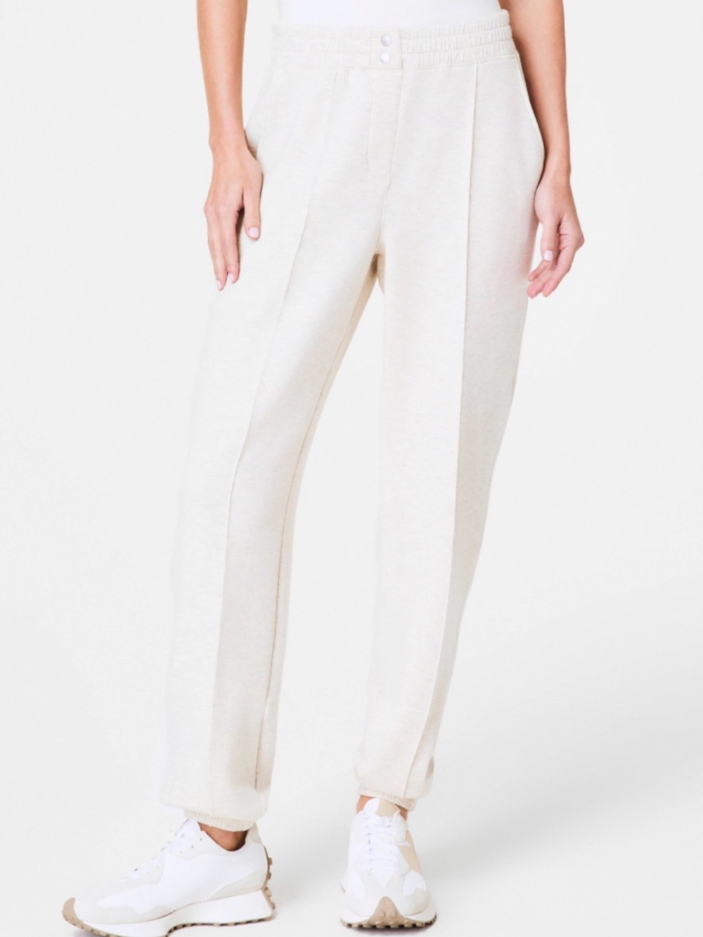 SPANX Air Essentials Brushed Jogger Size XS Grey Heathered Oatmeal Cream